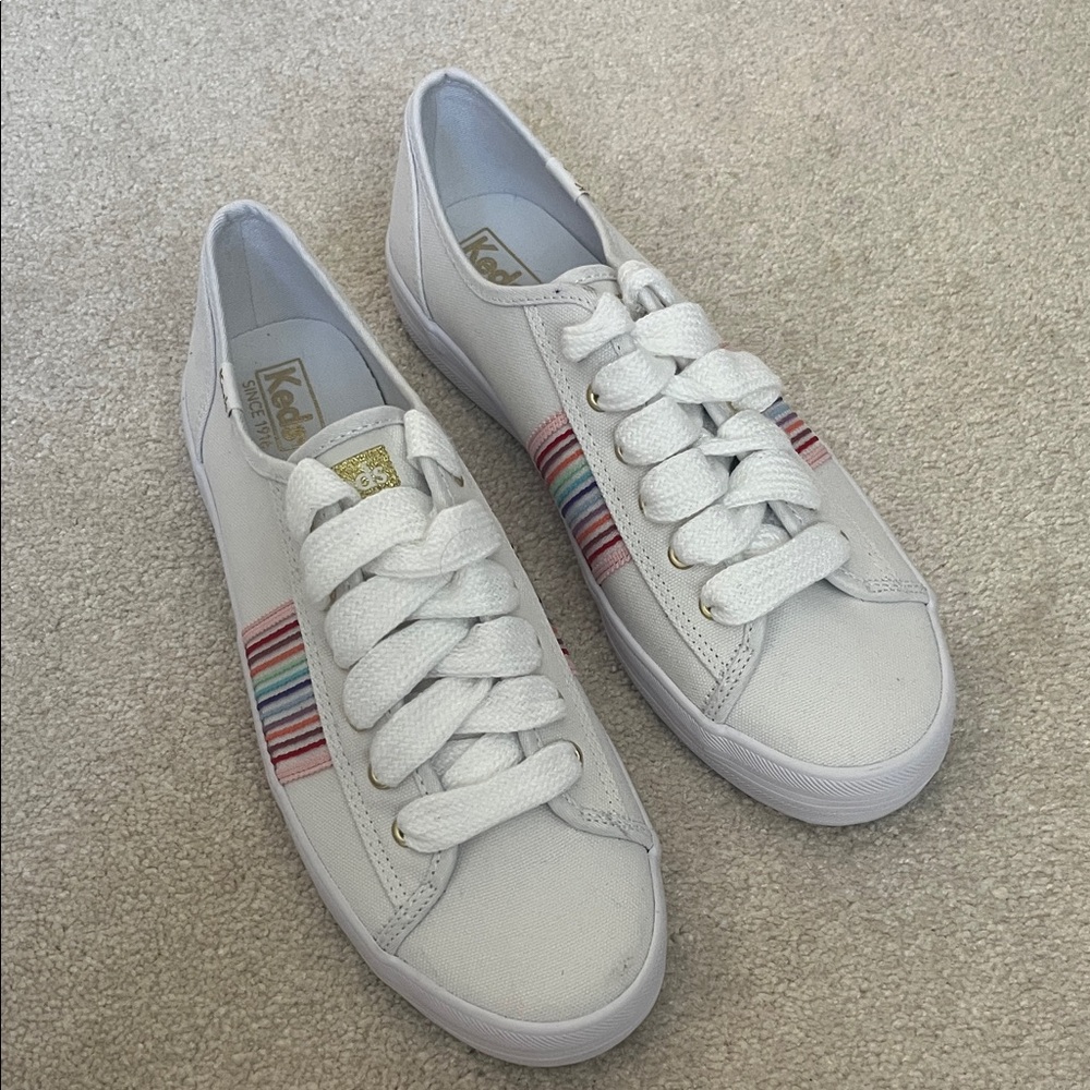 Keds Women's White Sneakers with Colorful Stripes